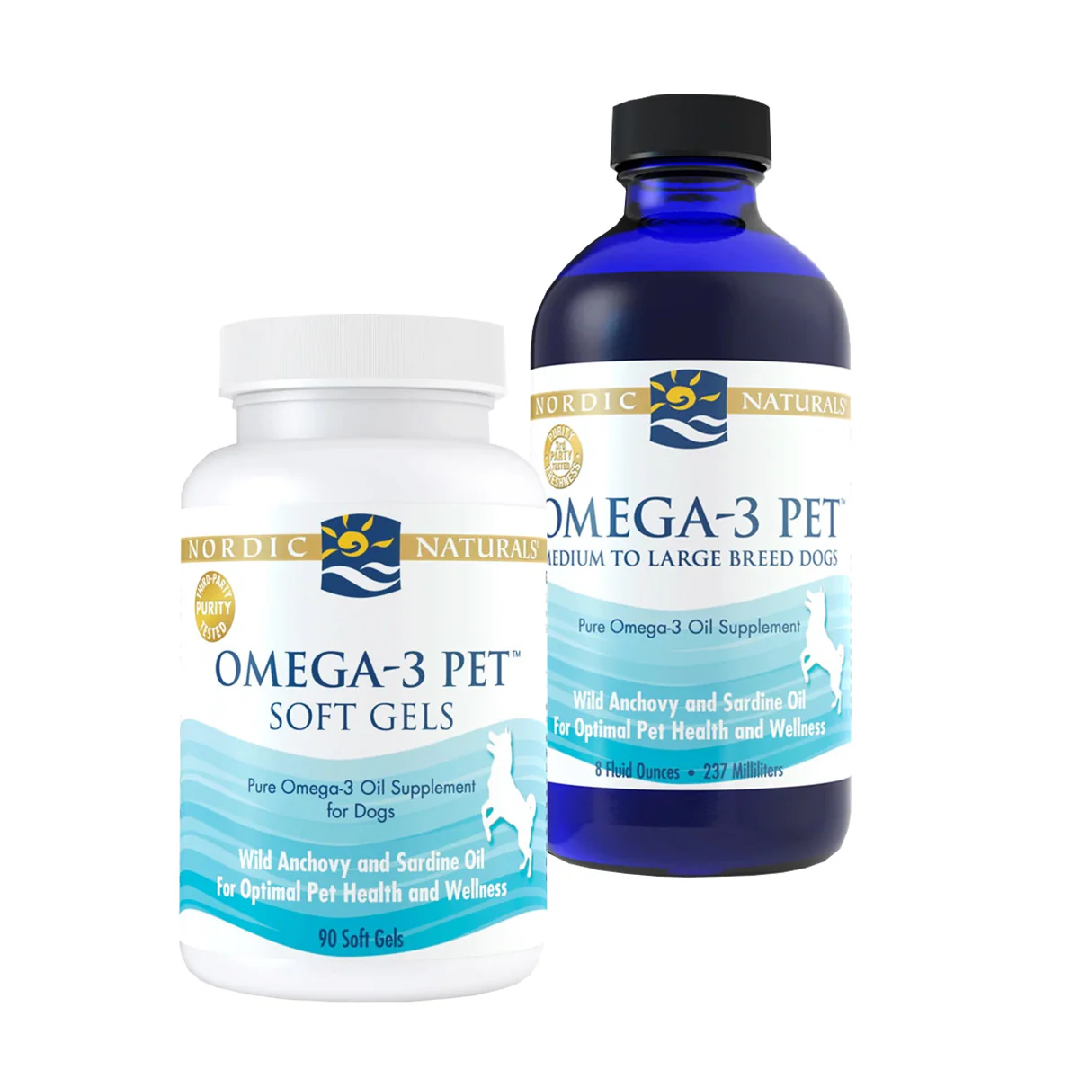 Do the 8 oz and the 16 oz fish oils have the dosage printed on the bottle for smaller dogs, specifically 13.8 lbs. 