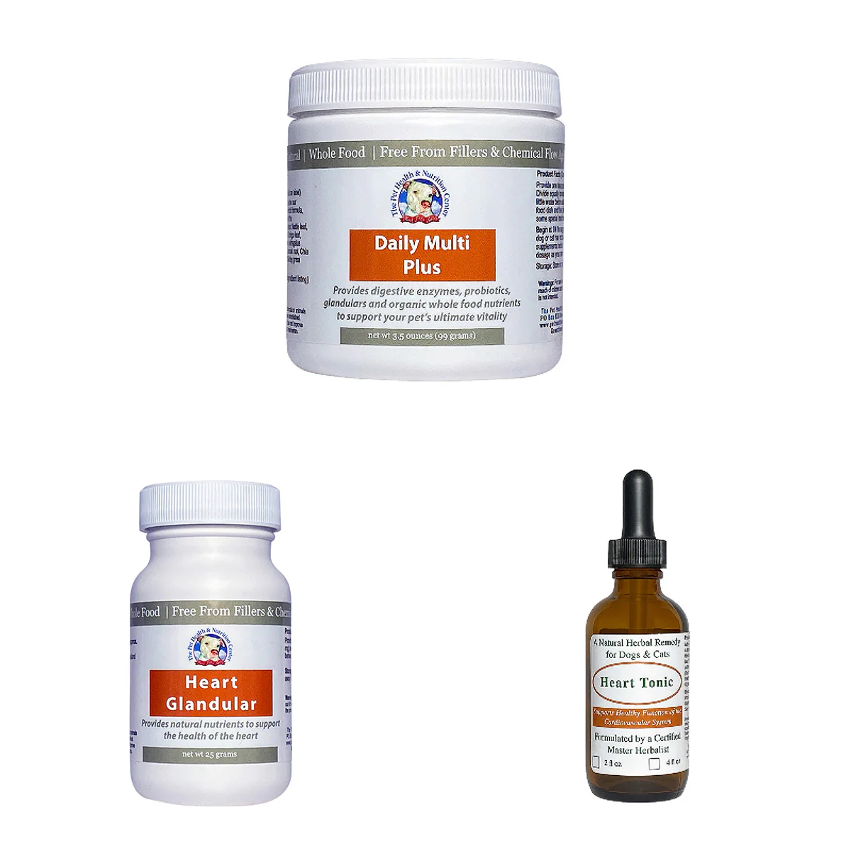 How many pills are in the large Heart Support Package versus a medium core package?